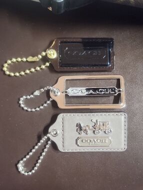 COACH 3 Rare Hang Tags Leather, Acrylic, & Metal Get All 3